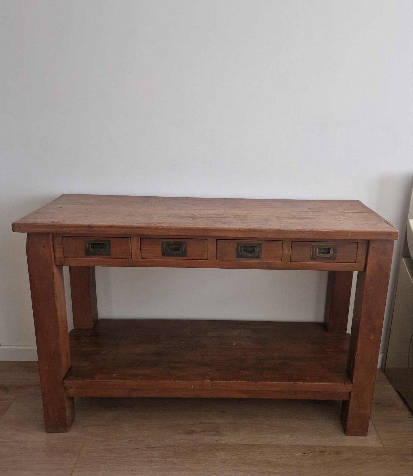 Vintage houten console tafel met lades, Ophalen
