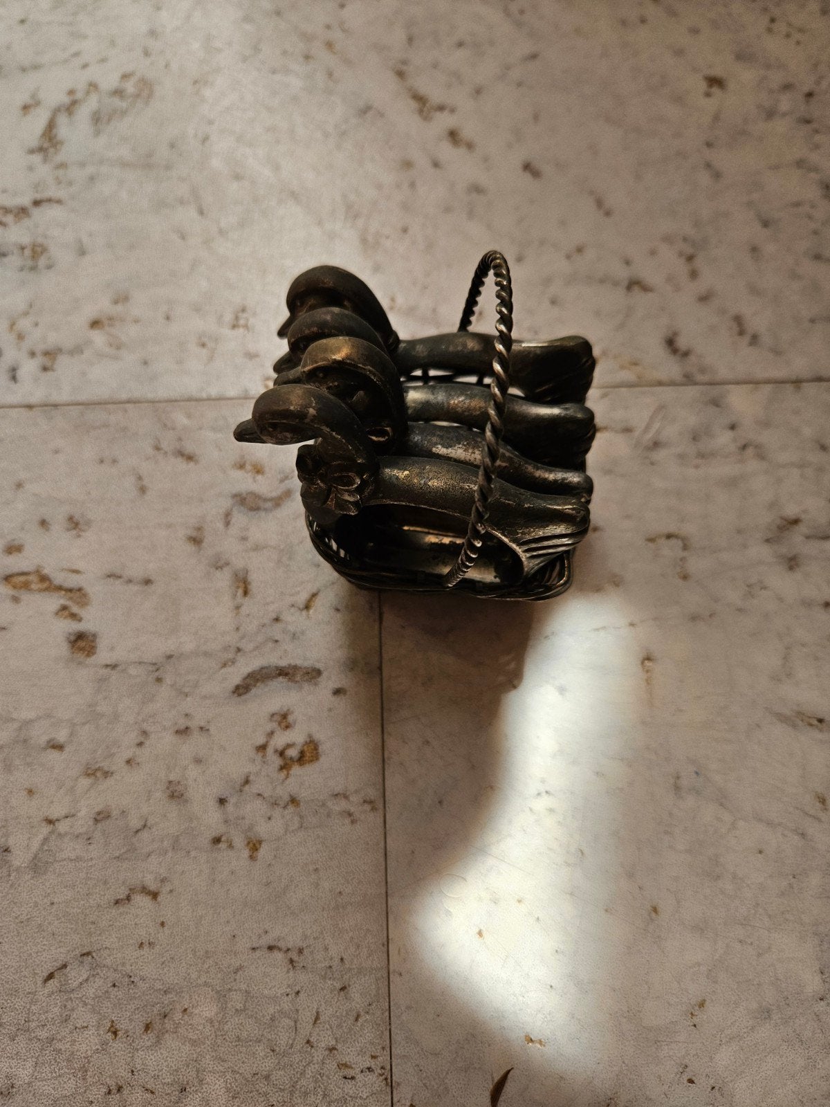 Set van 4 eenden servetringen in mandje, Ophalen of Verzenden