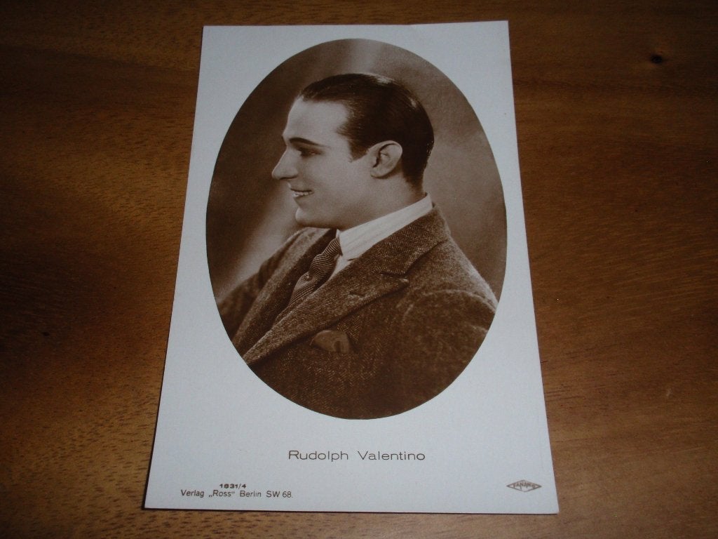 Rudolph Valentino van opzij Acteur Film, Verzenden, 1920 tot 1940, Ongelopen, Sterren en Beroemdheden