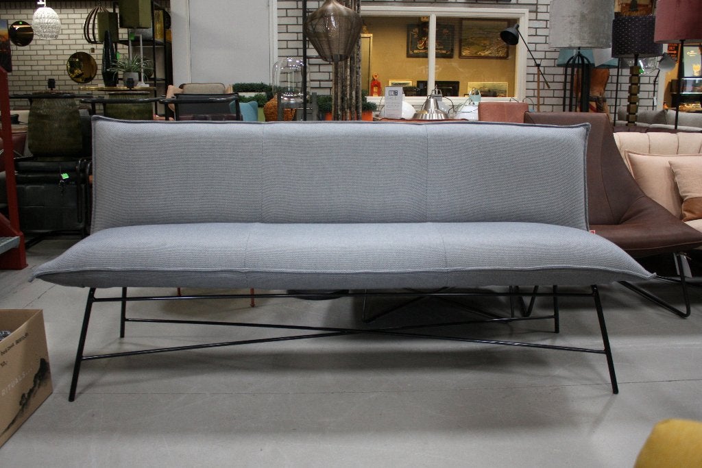 Luxe eetkamerbank tuinbank VIDAR Jess Design metaal stof, Ophalen, Blauw, Zo goed als nieuw, Stof
