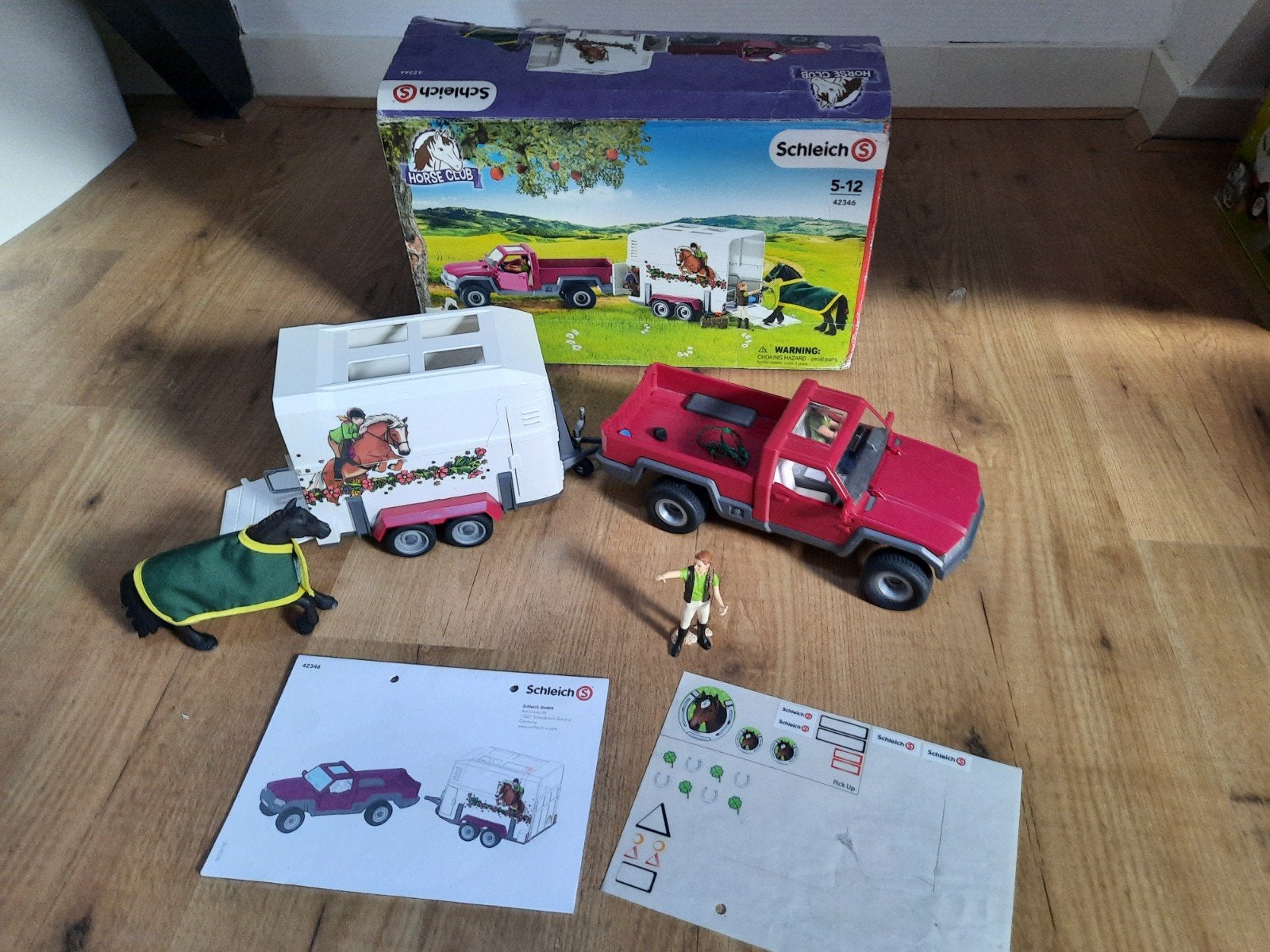 Schleich Pick-up met paardentrailer 42346, Ophalen of Verzenden, Gebruikt