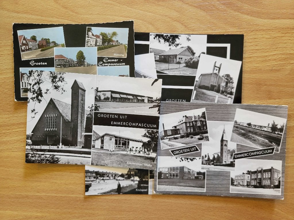 ansicht EMMERCOMPASCUUM meerluiken (5x), Ophalen of Verzenden, Voor 1920, Drenthe