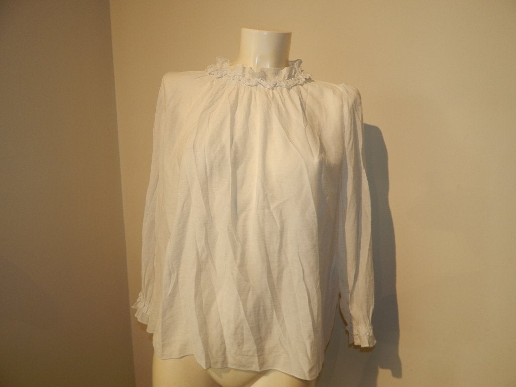 Maje blouse top uitlopend roesel kraagje hals mt M, Maat 38/40 (M), Verzenden, Wit, Maje