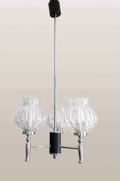 Prachtige vintage Deense hanglamp met glazen kappen, Ophalen of Verzenden