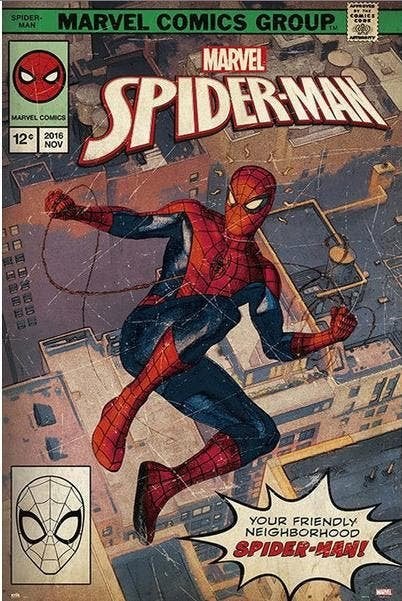 Spiderman Maxi Poster - Comic Front - Muurposter, Rechthoekig Staand, Nieuw, Ophalen of Verzenden, A1 t/m A3
