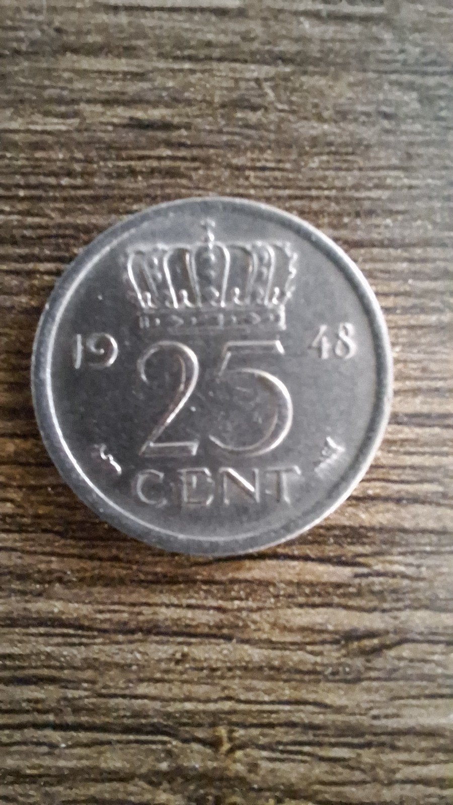 Kwartje Koningin Wilhelmina 1948, Postzegels en Munten, Munten | Nederland, Zilver, 25 cent, Ophalen of Verzenden, Koningin Wilhelmina