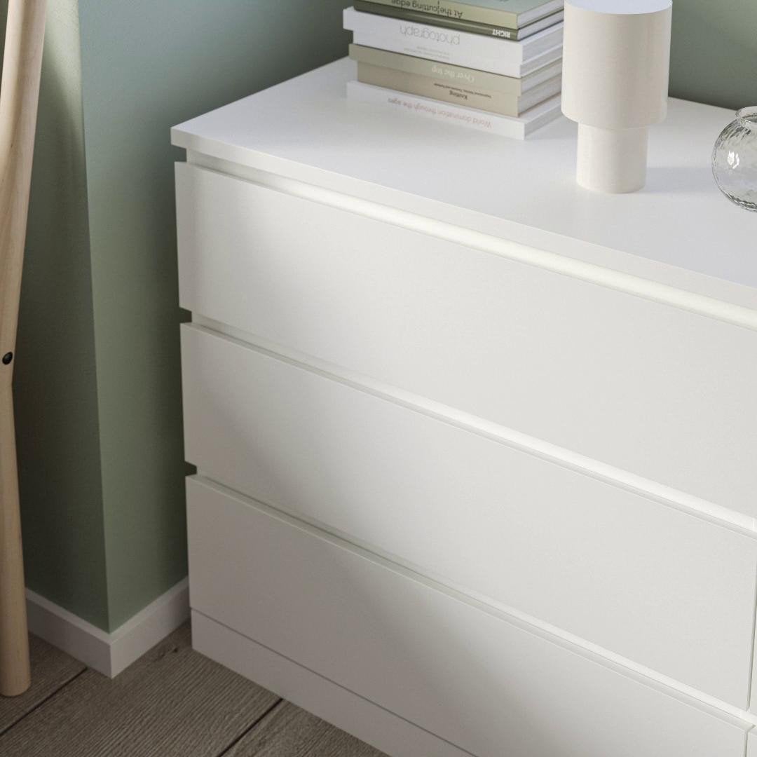ikea malm wit 3 lades (al een goed leven achter de rug), Ophalen, Gebruikt, 50 tot 100 cm, 3 of 4 laden