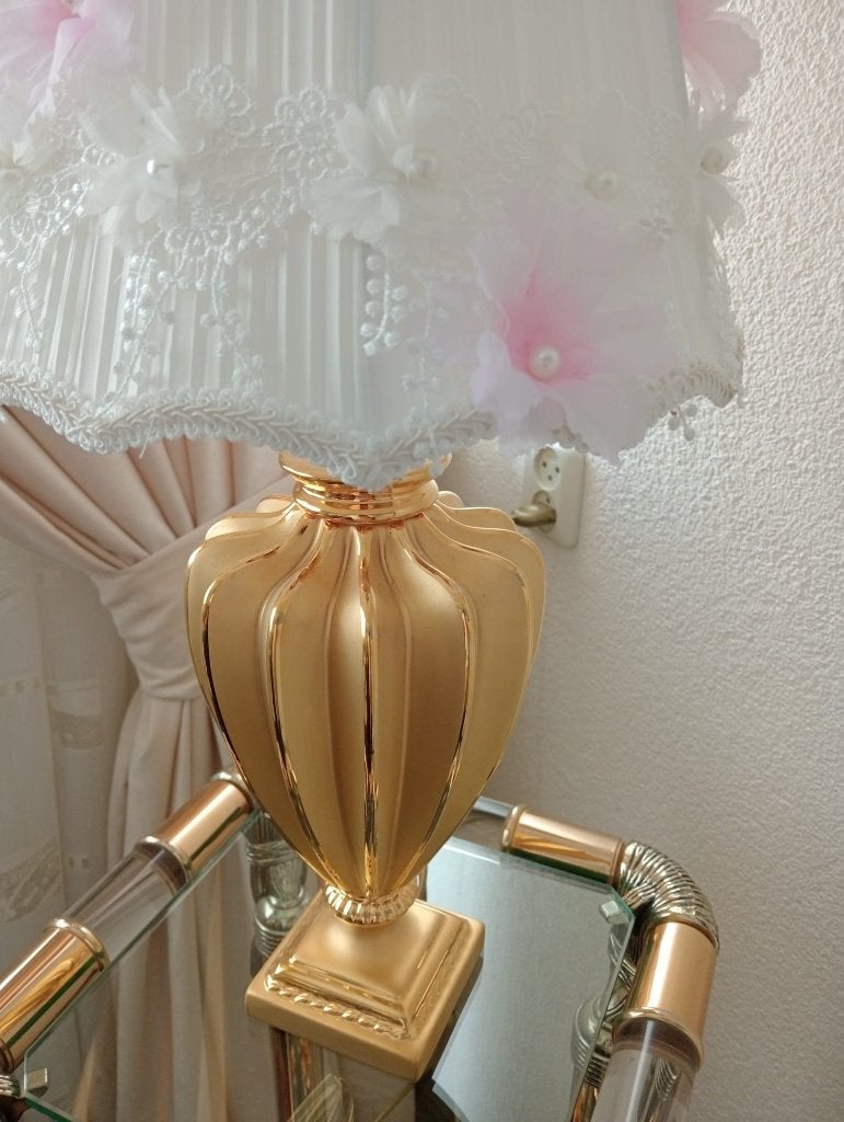 Bladgouden schemerlamp, Minder dan 50 cm, Rond, Ophalen of Verzenden, Zo goed als nieuw