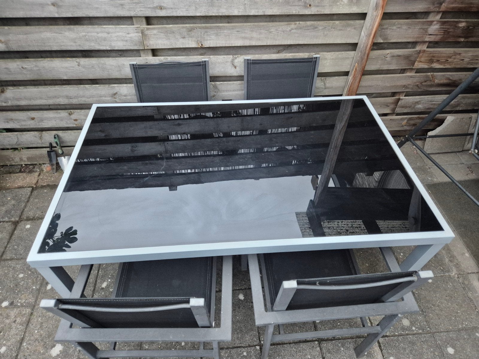 Tuinset, Tuin en Terras, Ophalen, 4 zitplaatsen, Gebruikt, Aluminium