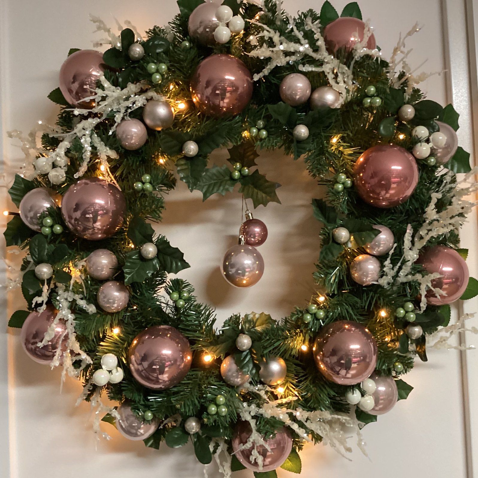 Super mooie grote kerstkrans met verlichting 65cm, Ophalen of Verzenden, Nieuw