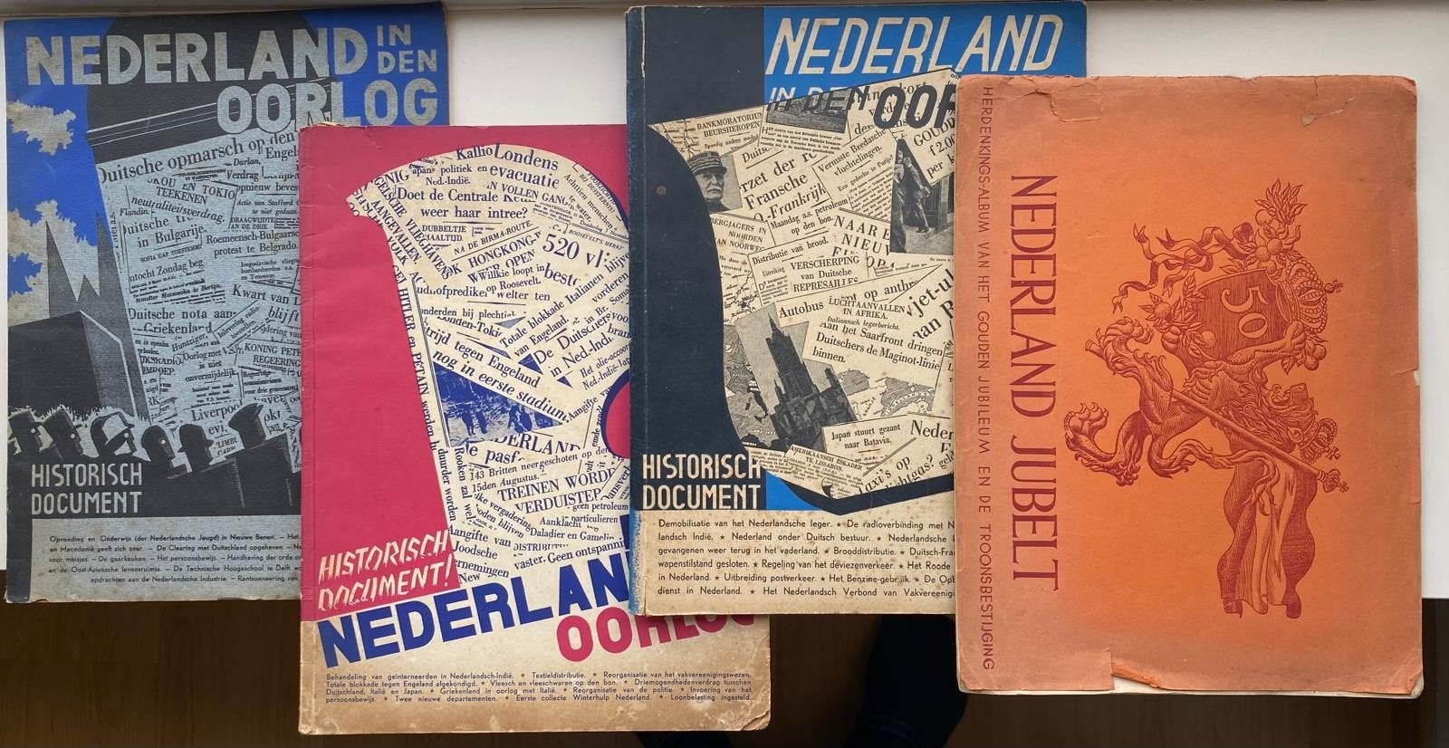 3 delen nederland in oorlogstijd en Nederland jubelt, Ophalen of Verzenden, Overige soorten, Nederland, Boek of Tijdschrift