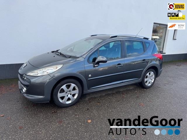 Peugeot 207 SW Outdoor 1.6 VTi XS, '09, cruise, clima, pano., Gebruikt, Zwart, 4 cilinders, 1110 kg