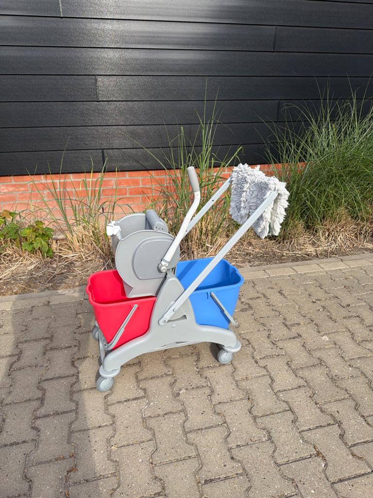 Professionele dweilwagen met dubbele emmer en pers EXCL STOK, Ophalen, Dweilemmer, -bak, of -wagen