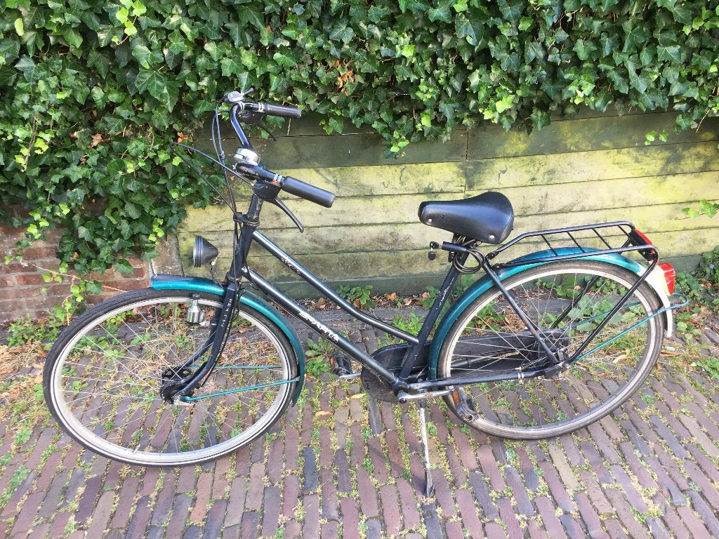 Dames fiets 28 inch, slot, verlichting, frame 53cm, Gebruikt, Versnellingen, 50 tot 53 cm, Trommelrem