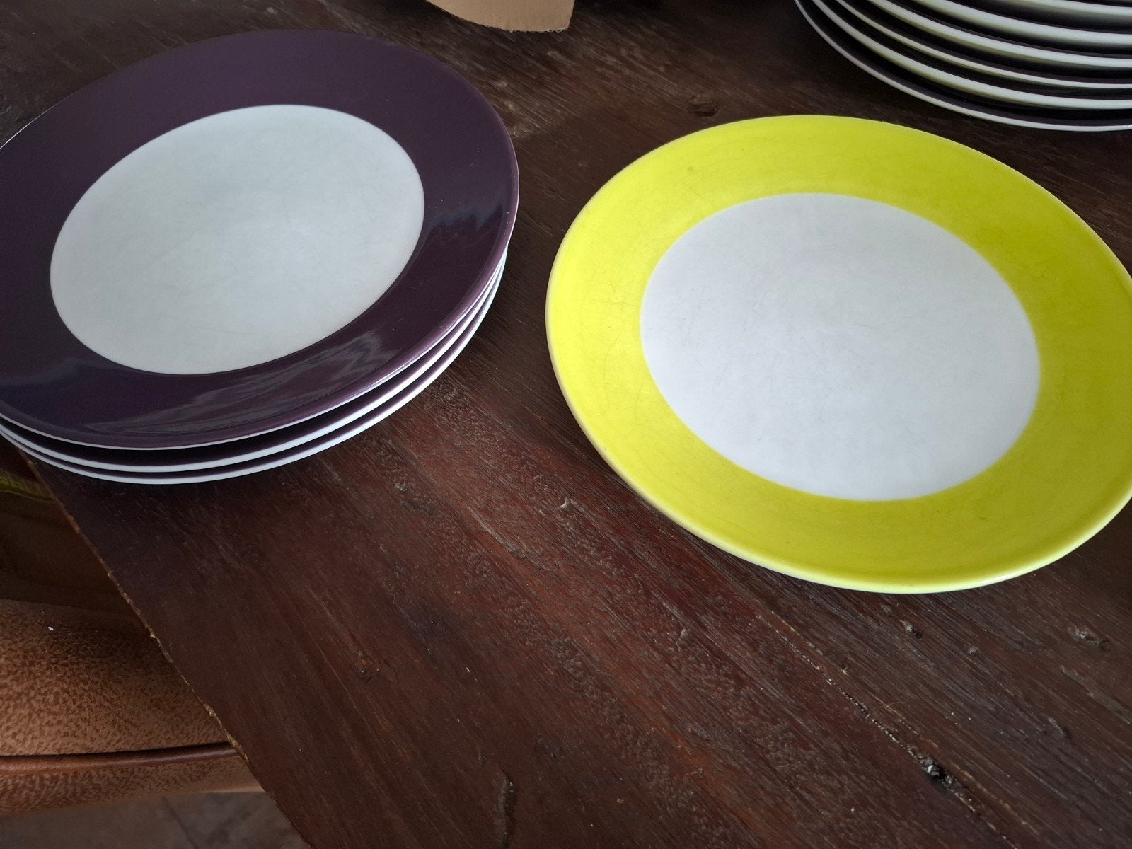 4 ontbijt bordjes hema ceramic premier, Ophalen of Verzenden, Gebruikt, Overige stijlen, Bord(en)