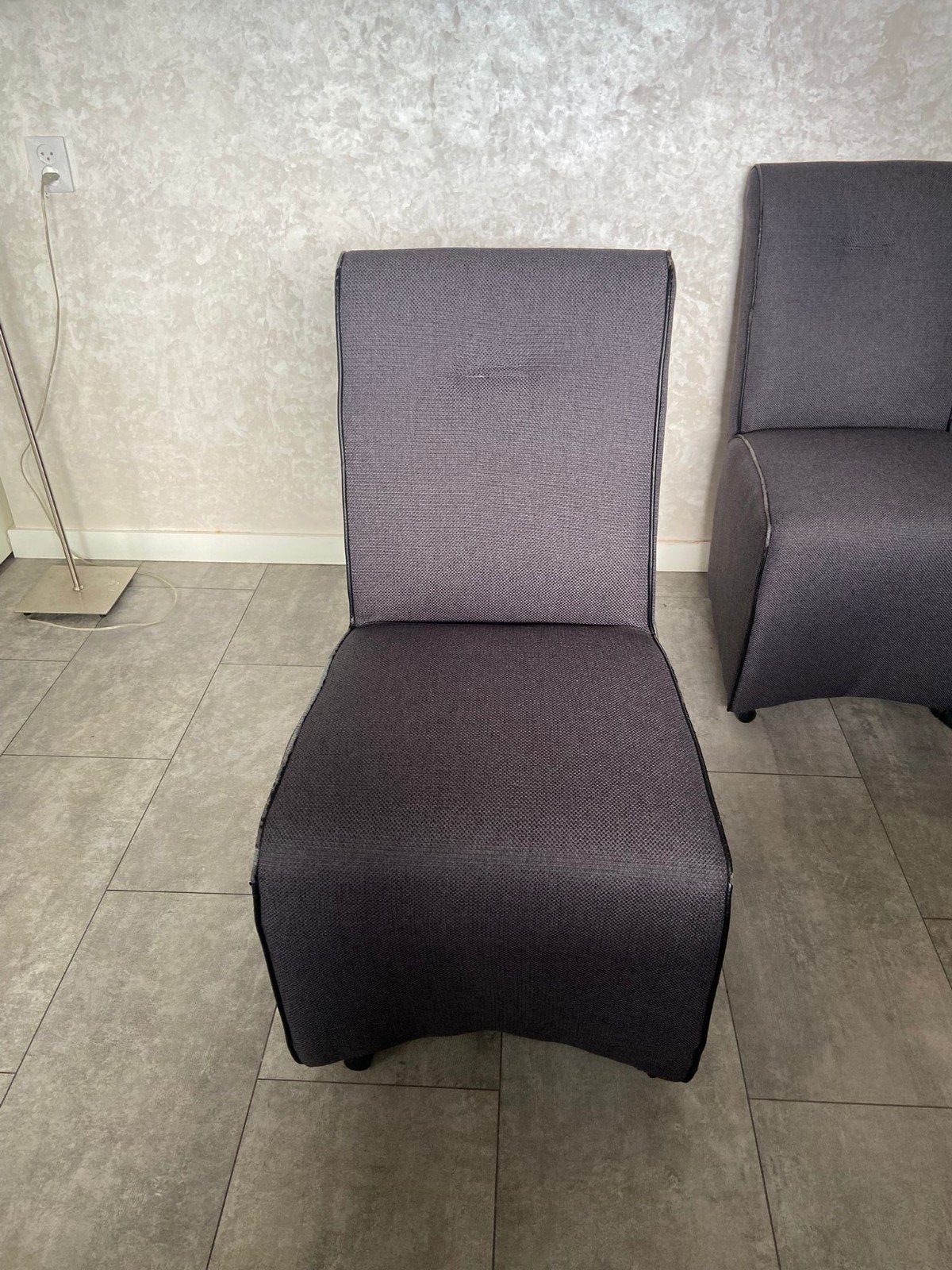 6 donkergrijze eetkamerstoelen, Ophalen of Verzenden, Zo goed als nieuw, Vijf, Zes of meer stoelen, Modern