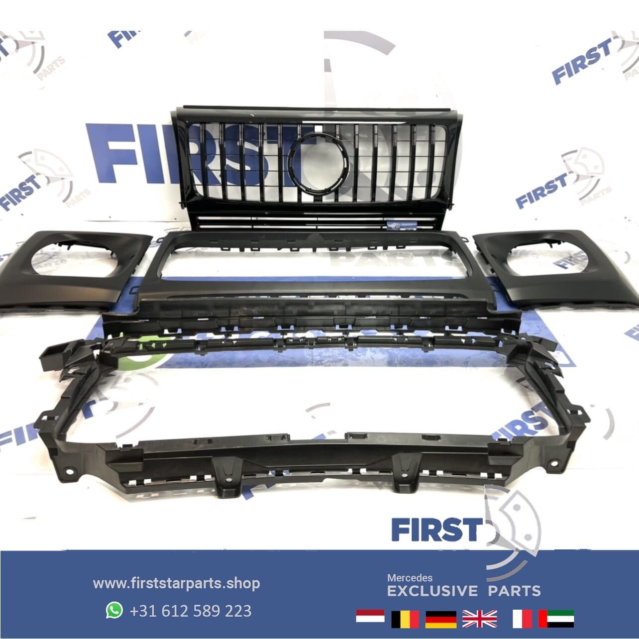 W463 G WAGON FACELIFT VOORBUMPER OMBOUW ZWART Mercedes G KLA, Gebruikt, -, Voor, Ophalen of Verzenden