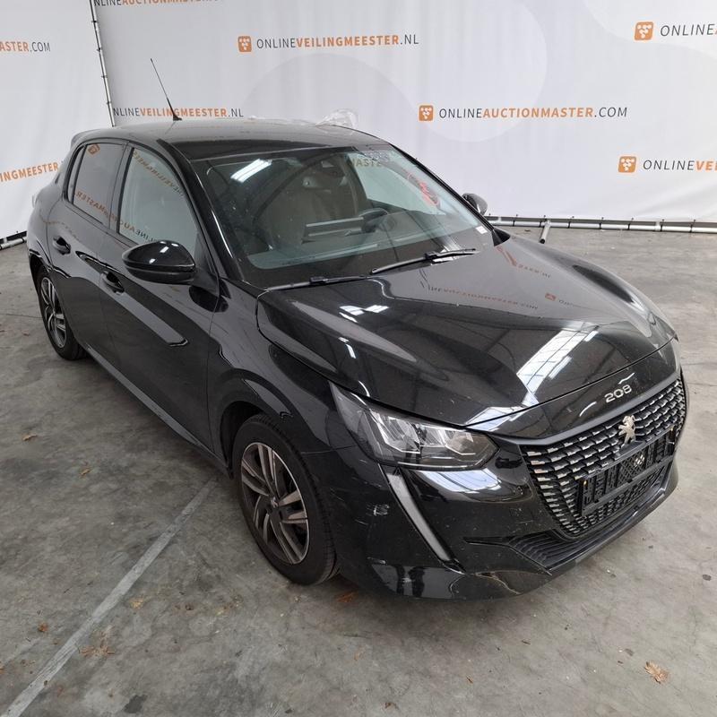 Schade auto, Peugeot, 208, 1.2 PureTech Allure Pack, 2023, 101 pk, Euro 6, Zwart, 3 cilinders