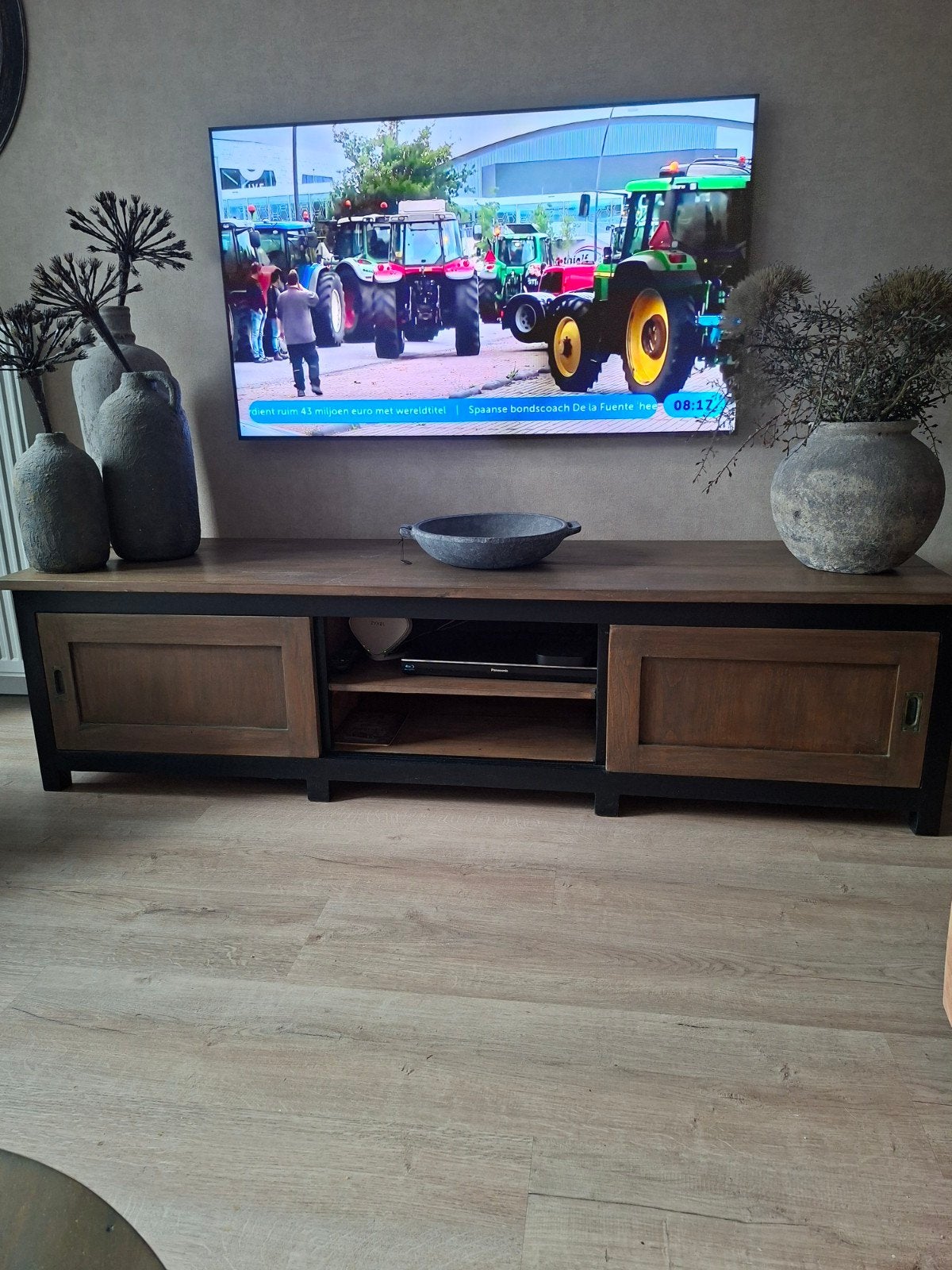 Tvkast en hoge kast teak hout, Ophalen, Gebruikt, 25 tot 50 cm, 50 tot 100 cm