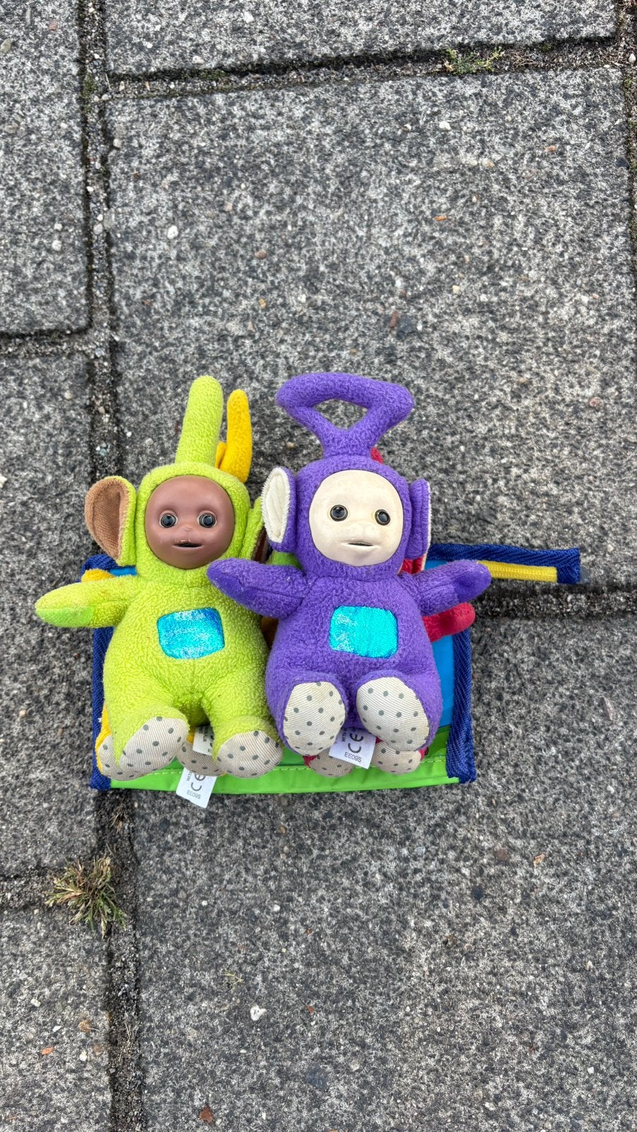 Teletubbie knuffels + tasje, Ophalen, Gebruikt, Overige typen