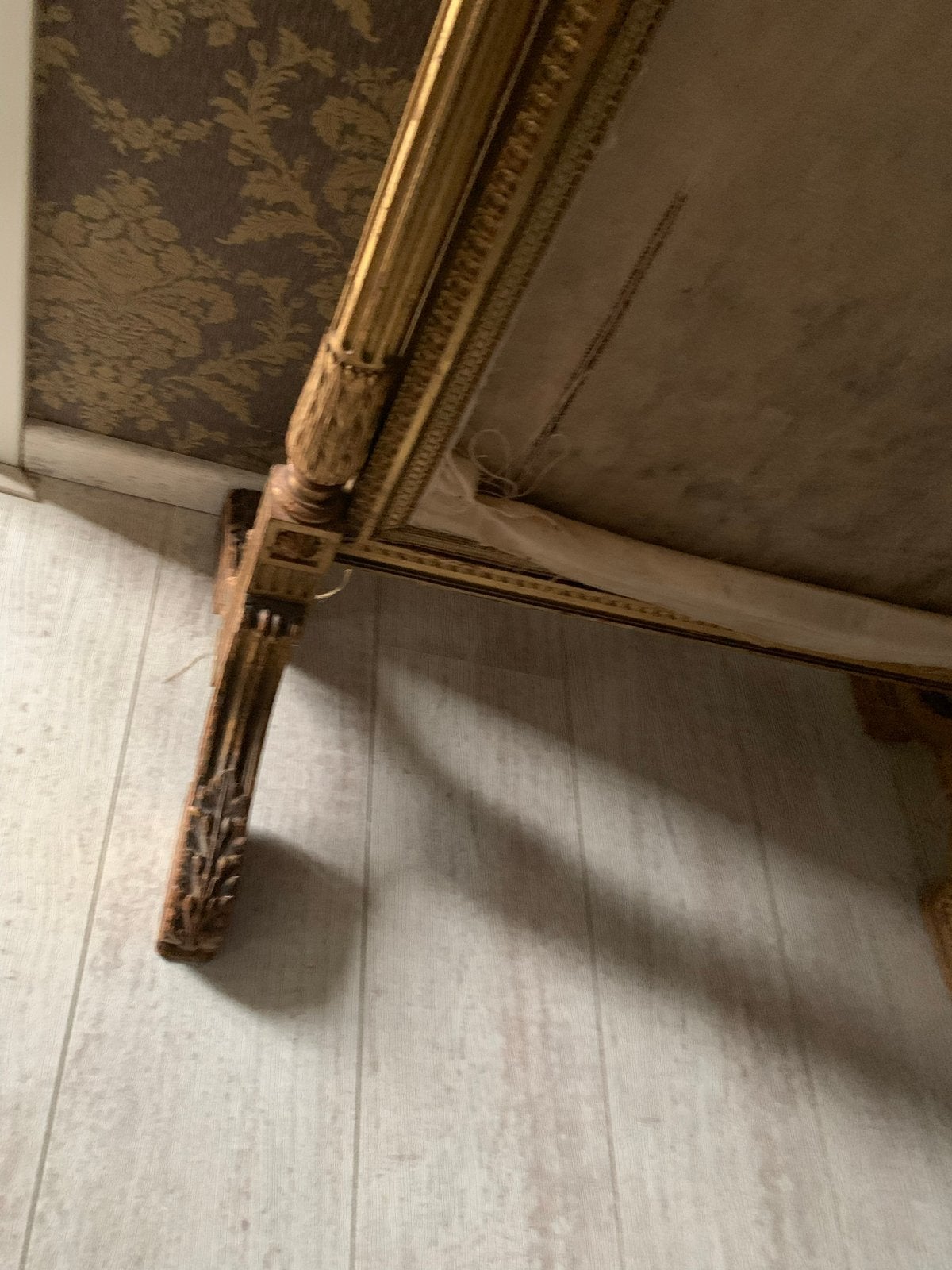 Antiek Frans haardscherm, verguld, brocante, Ophalen of Verzenden