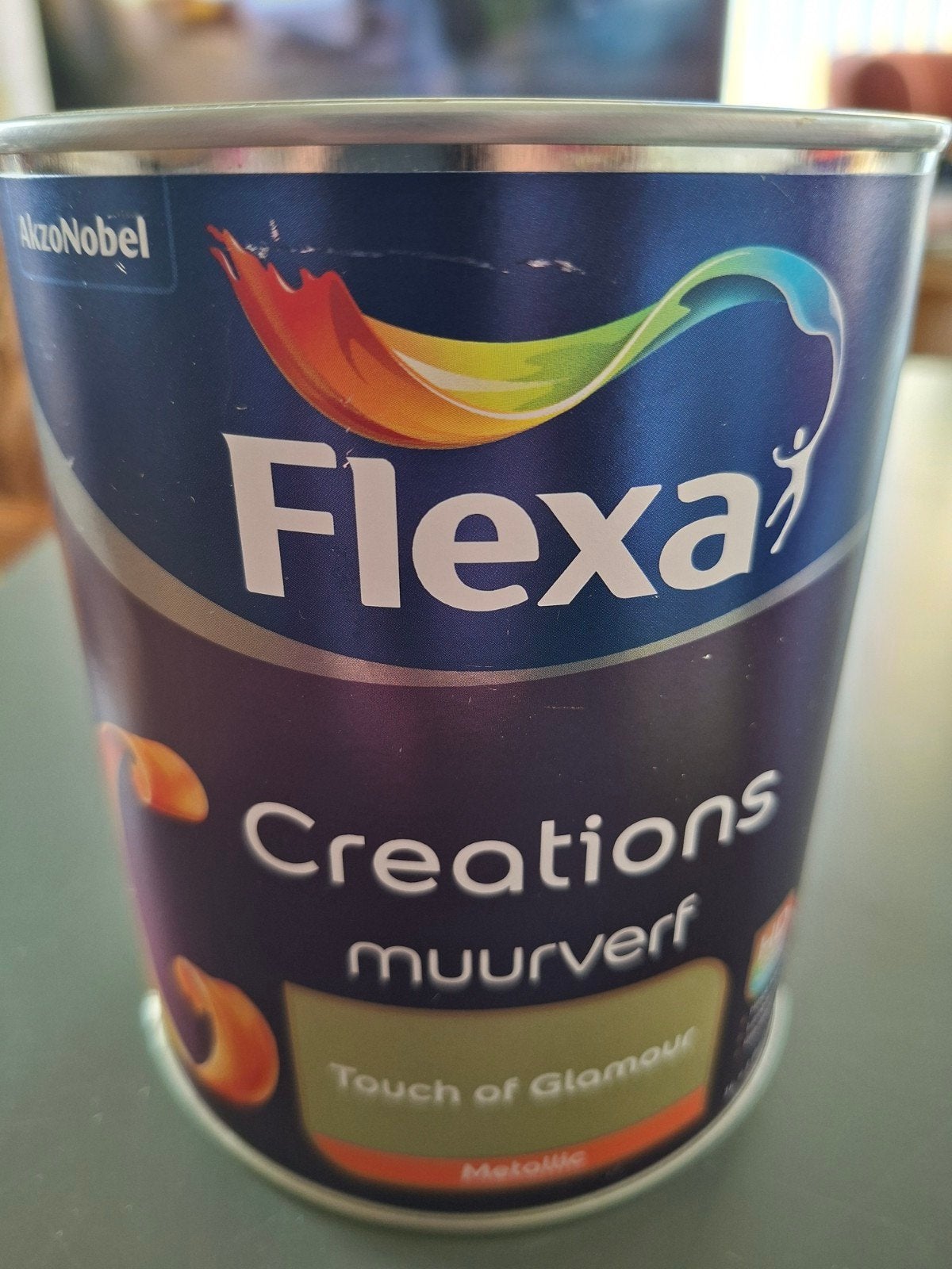 Nieuw blik muurverf, goud/metallic, 1 liter, Ophalen, Nieuw