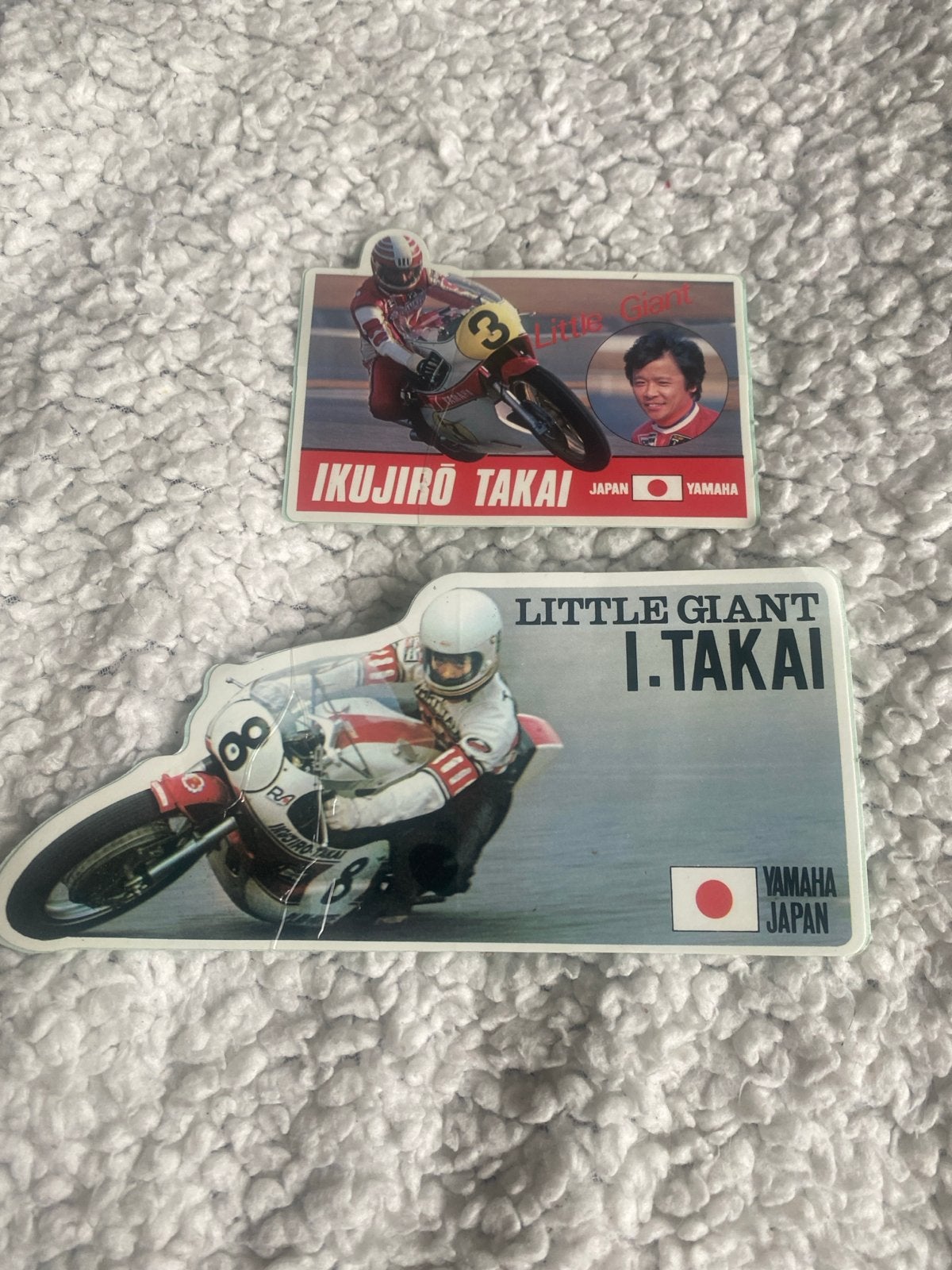 Vintage Ikujiro Takai Yamaha Japan Motor Stickers, Ophalen, Gebruikt, Motoren