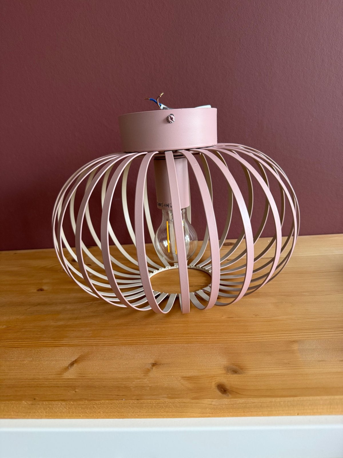 Lucide Merlina Plafonnière - Ø 30 cm - oudroze, Huis en Inrichting, Lampen | Hanglampen, Gebruikt, Metaal, E27 (groot), Ophalen