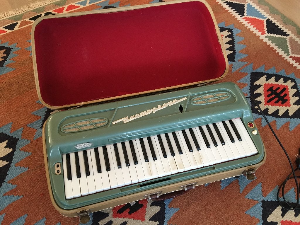 Vintage Koestler Harmophone kofferorgel, Muziek en Instrumenten, Orgels, Ophalen of Verzenden, Gebruikt, 1 klavier, Orgel