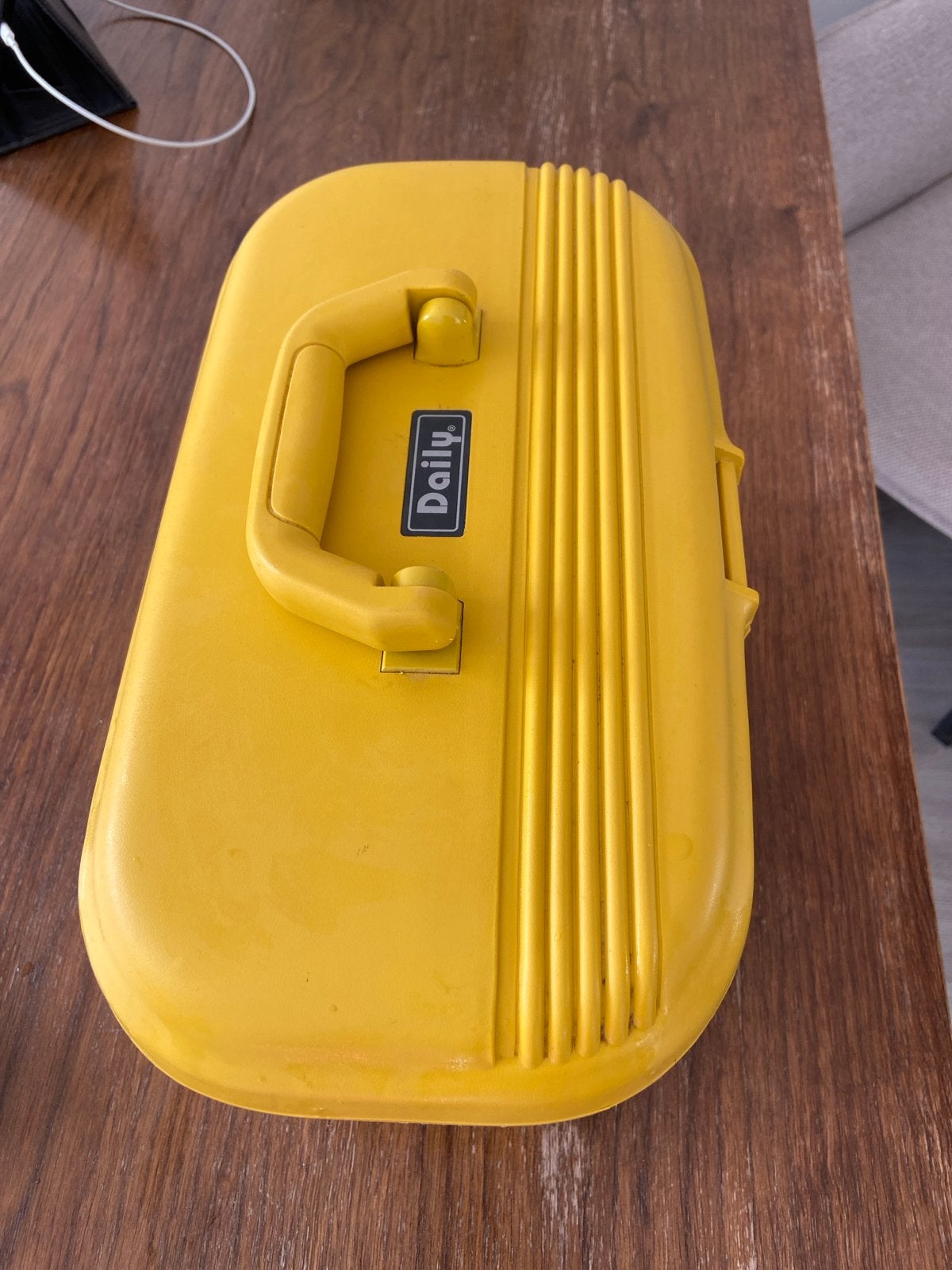 Gele vintage beautycase met cijferslot - Daily, Geel, Ophalen of Verzenden, Zo goed als nieuw, Met slot