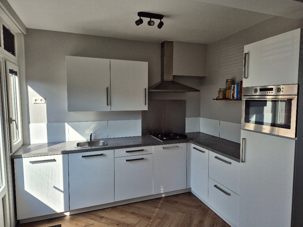 Moderne hoekkeuken, Ophalen, Gebruikt, Overige materialen, Wit