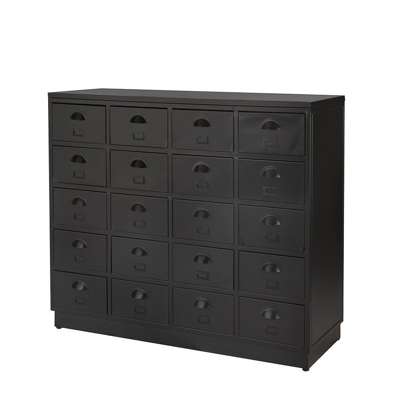 AANBIEDING Refurbished Apothekerkast Vintage Ladekast Zwart, Info@dehanzeherten.nl, 5 laden of meer, Nieuw, Ophalen of Verzenden