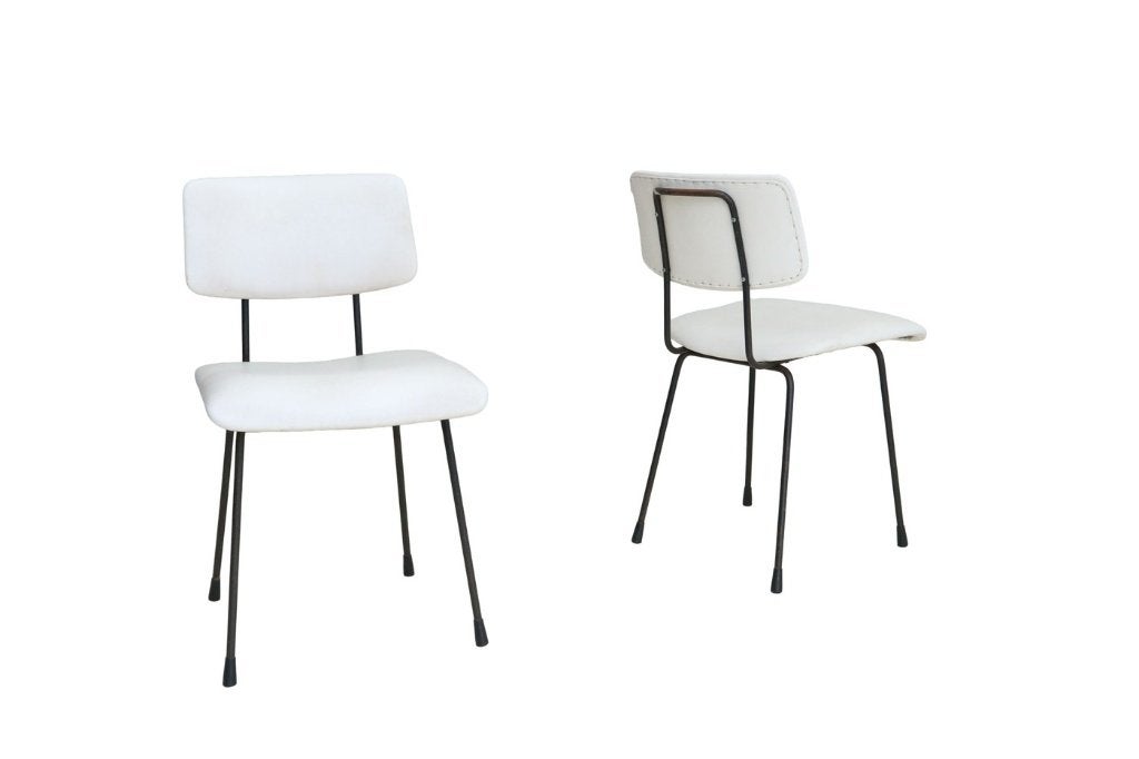 Set van twee Nederlandse Gispen 1231 stoelen, Ophalen, Gebruikt, Twee, Wit
