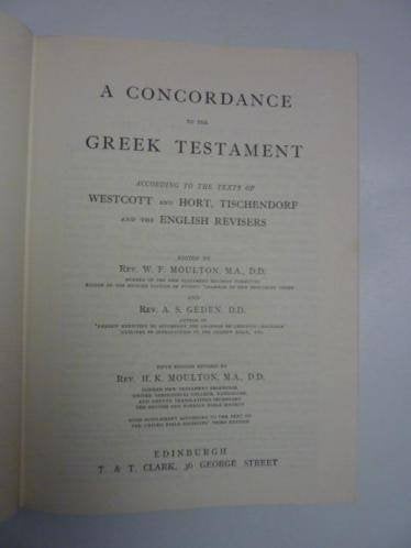 A Concordance to the greek Testament [Moulton & Geden], Boeken, Verzenden, Zo goed als nieuw