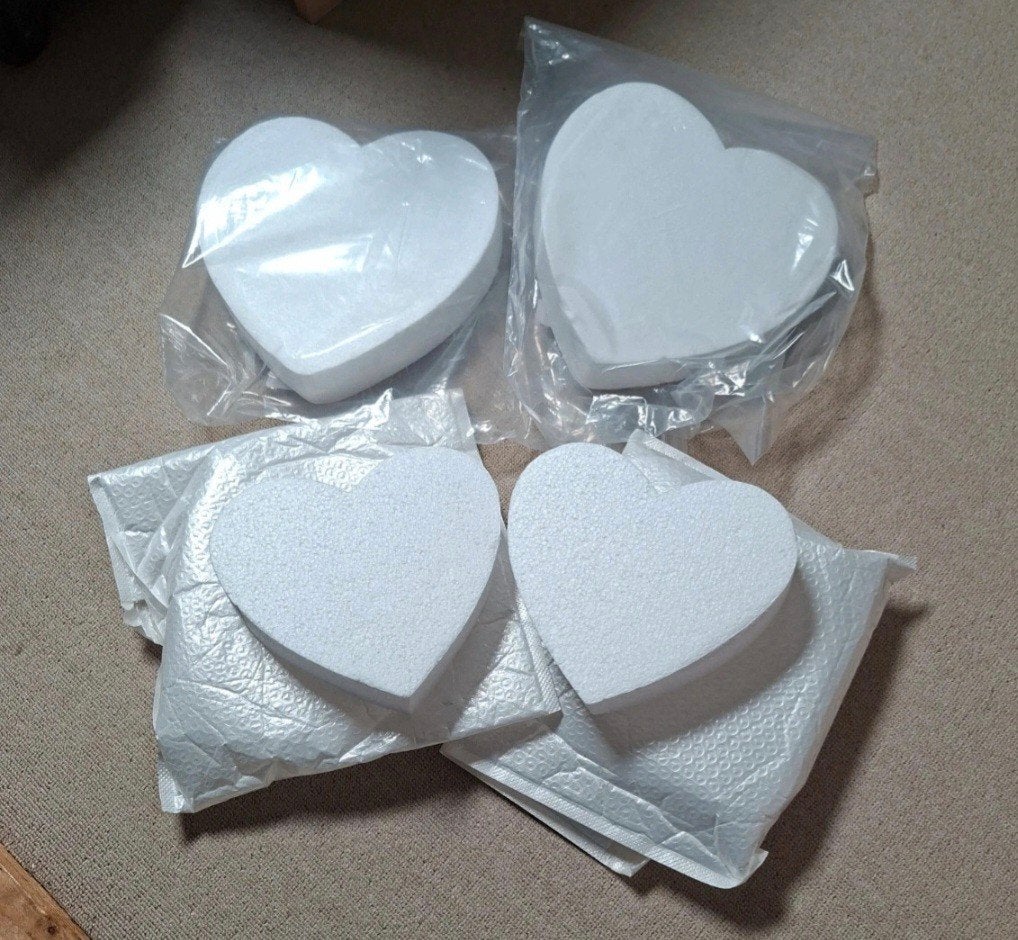 foam rozen met schuim harten Knutselpakket - 2x25cm, 2x20cm, Ophalen of Verzenden