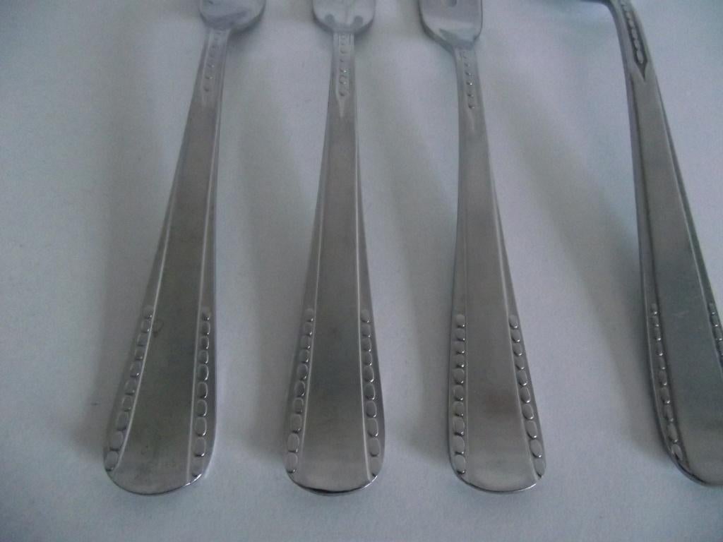 36 vintage RVS NONA parelrand Art deco bestek 1930-1940 p st, Ophalen of Verzenden