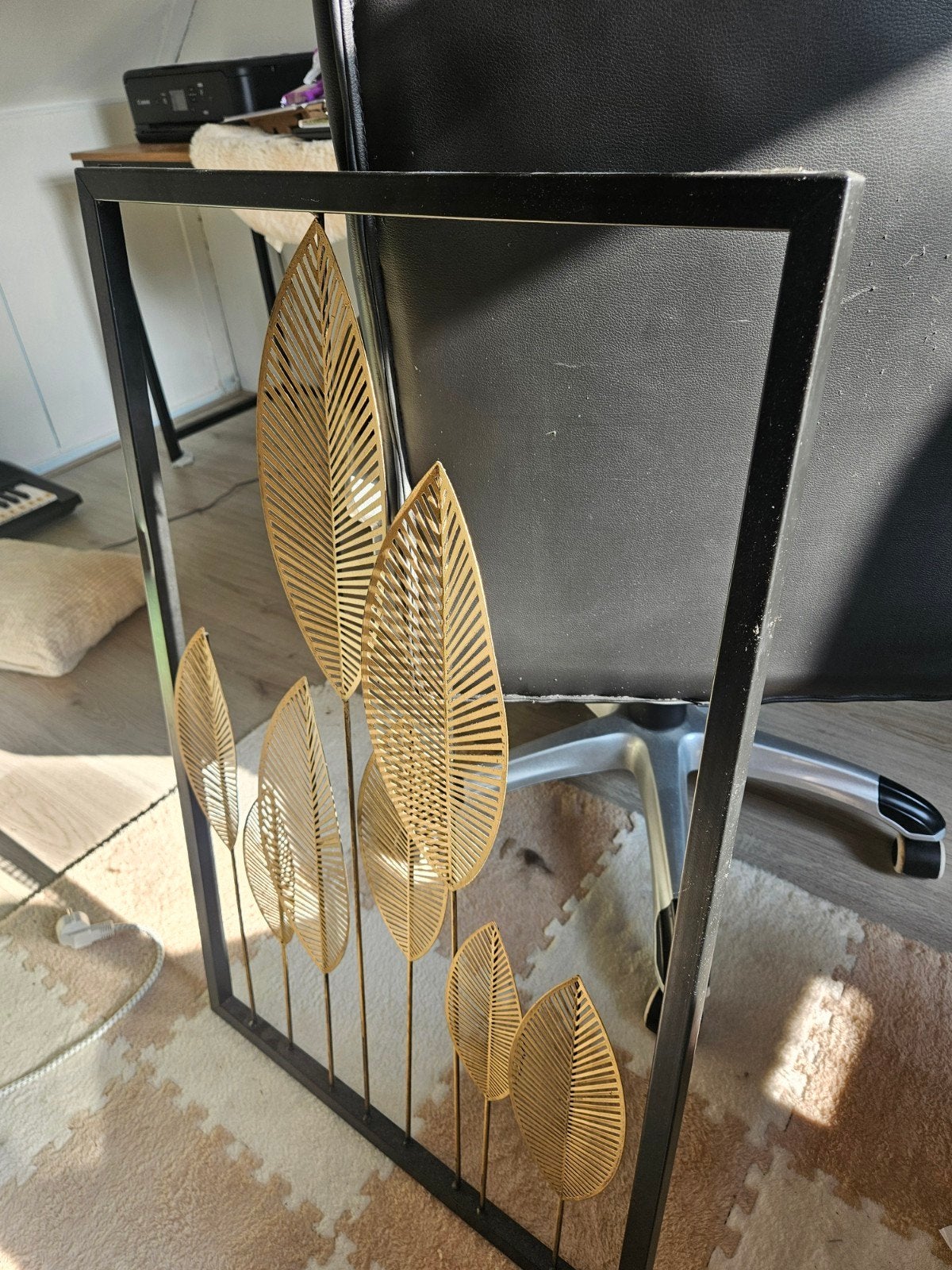 Gouden Bladeren Wanddecoratie - Modern Metaal Kunst, Metaal, Wandsculptuur, Ophalen of Verzenden, Met ophangsysteem