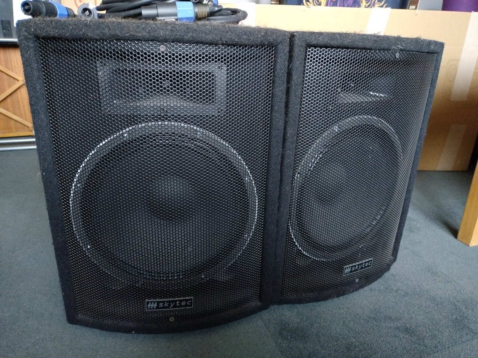 Skytec PA-speakers met kabels, Gebruikt, 120 watt of meer, Front, Rear of Stereo speakers, Ophalen