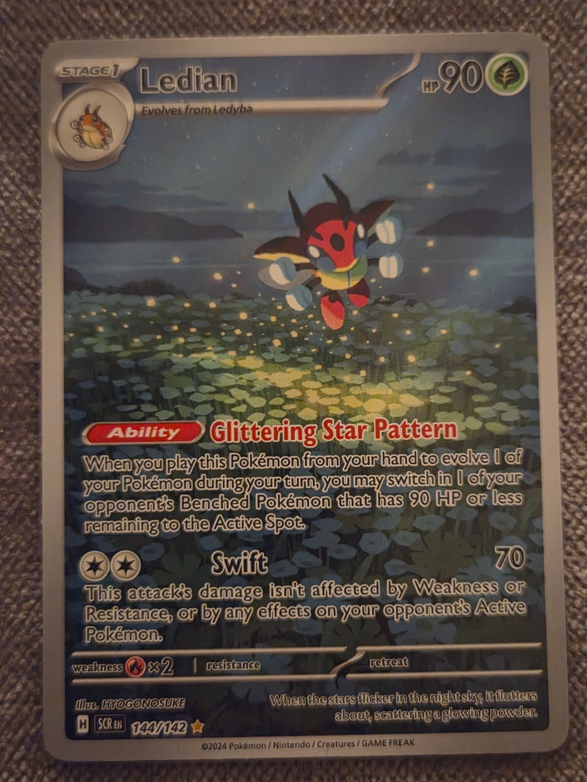 Pokémon Ledian (scr 144), Ophalen of Verzenden, Nieuw, Losse kaart