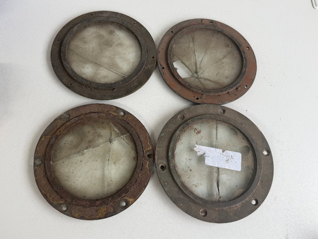 4 x Bronzen / messing lichtrand / patrijspoort 21 cm, Watersport en Boten, Ophalen of Verzenden, Gebruikt, Lijn of Blok