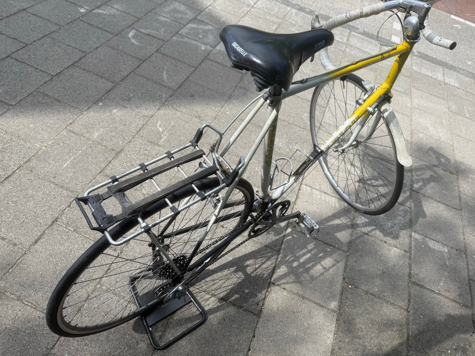 Vintage Raleigh racefiets met bagagedrager, 28 inch, Gebruikt, 10 tot 15 versnellingen, Velgrem