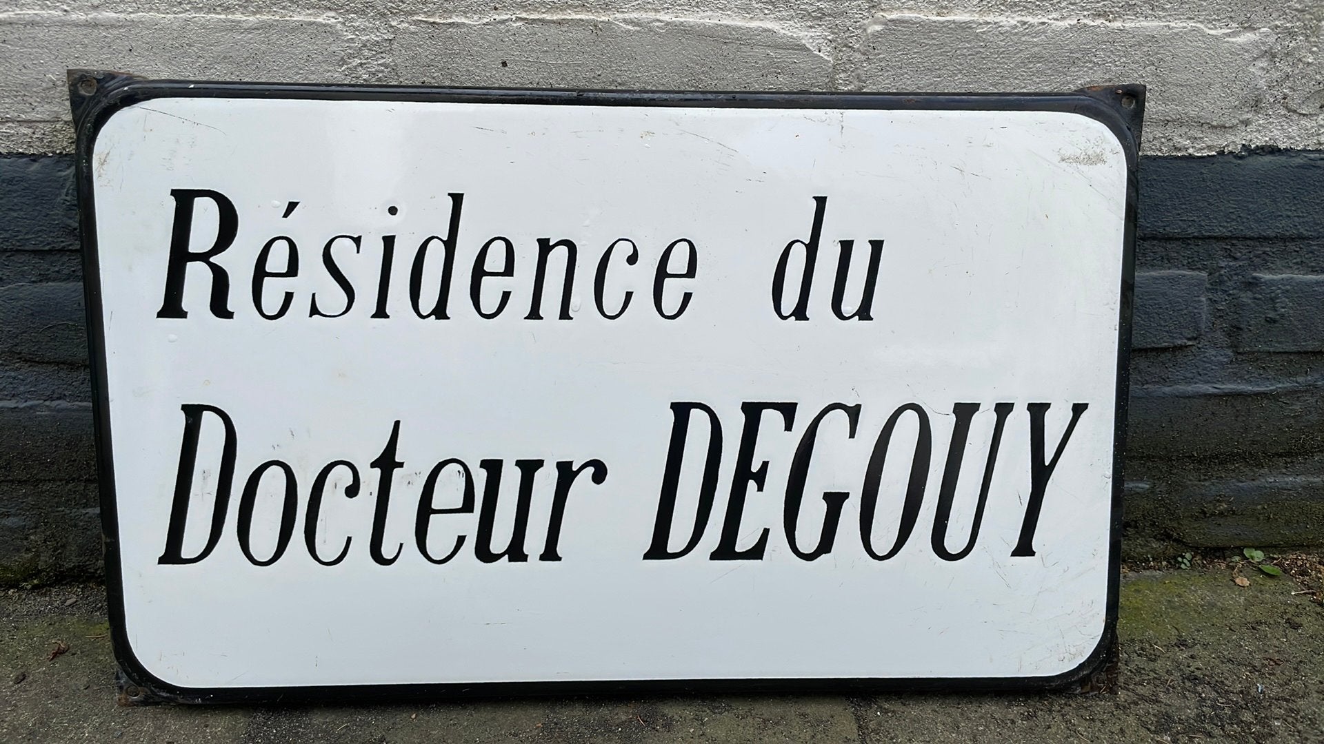 Antiek Frans straatnaambord Résidence du Docteur Degouy, Antiek en Kunst, Ophalen of Verzenden