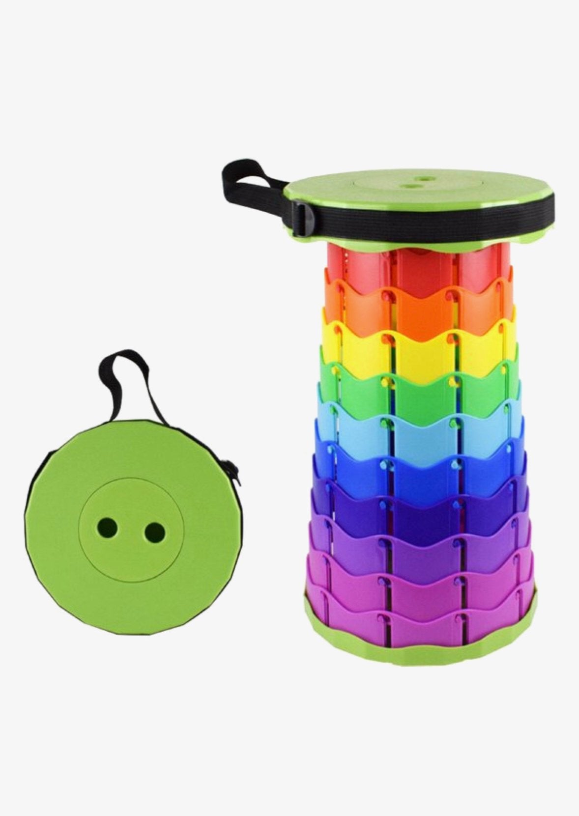 Opklapbaar - opvouwbaar krukje regenboog -NIEUW-, Ophalen of Verzenden, In hoogte verstelbaar, Nieuw, Kunststof