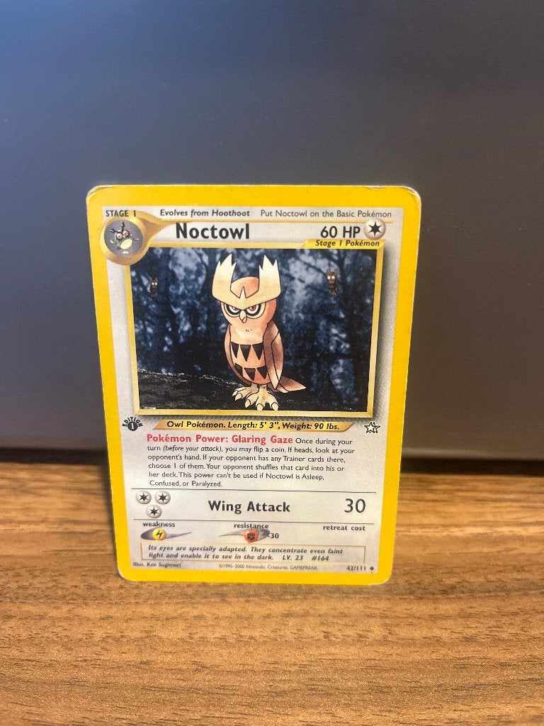 Noctowl Pokémon Kaart - Neo Genesis (First Edition), Ophalen, Gebruikt, Losse kaart