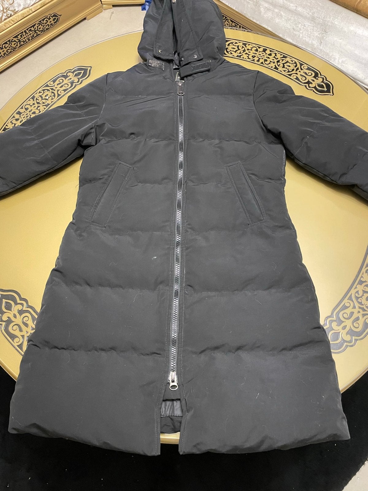 Zwarte lange winterjas - Just Fashion, Ophalen, Zo goed als nieuw, Maat 38/40 (M), Zwart