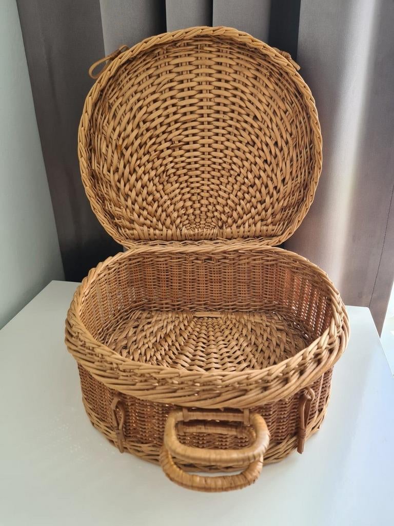 Vintage rieten mand tas/ koffer/ picknickmand, Ophalen