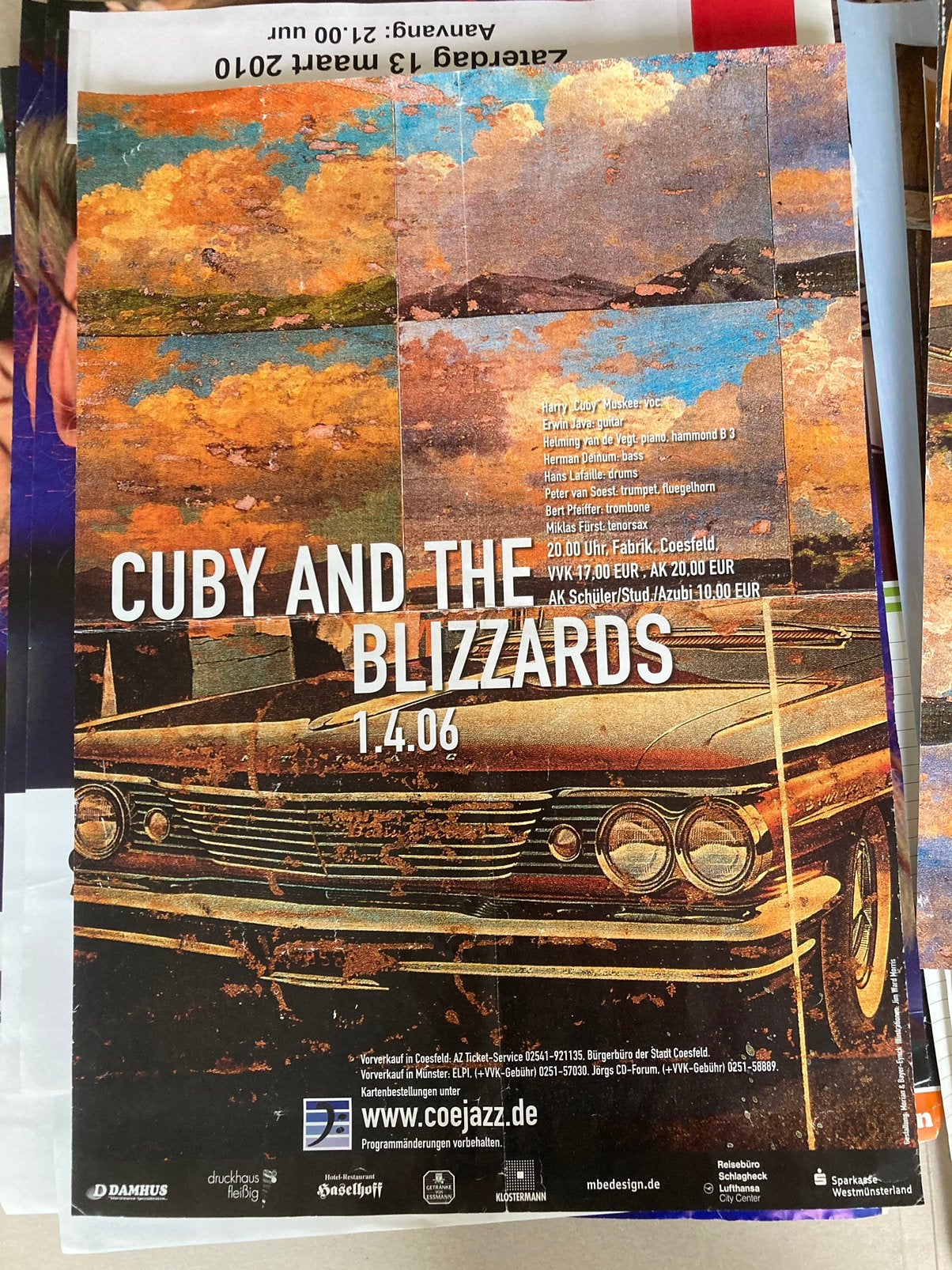 Cuby Muskee affiche blues, Verzamelen, Ophalen of Verzenden, Zo goed als nieuw, Poster, Artwork of Schilderij