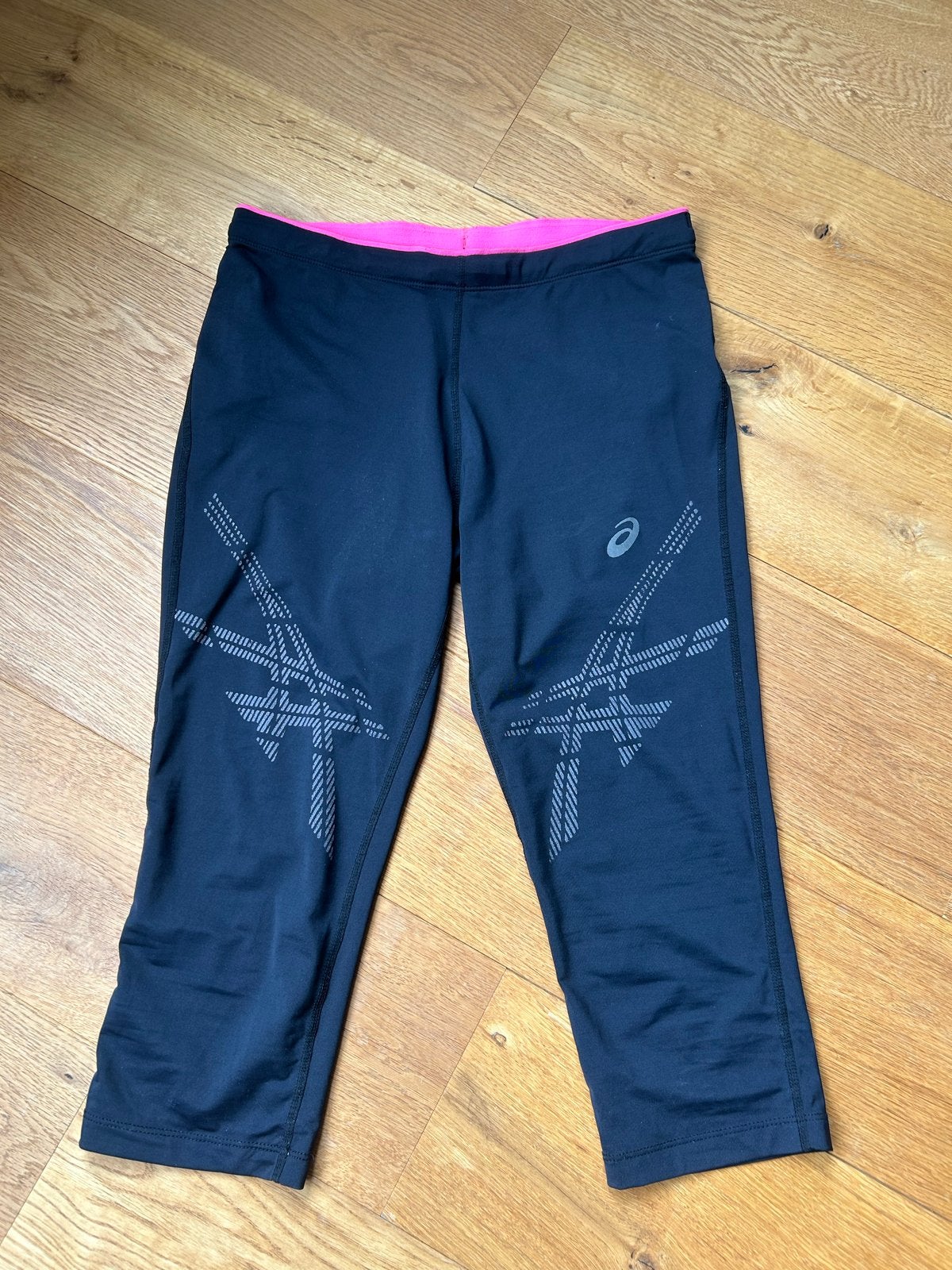 Asics sportbroek 3/4 zwart roze maat S, Zwart, Ophalen of Verzenden, Hardlopen of Fietsen, Maat 36 (S)