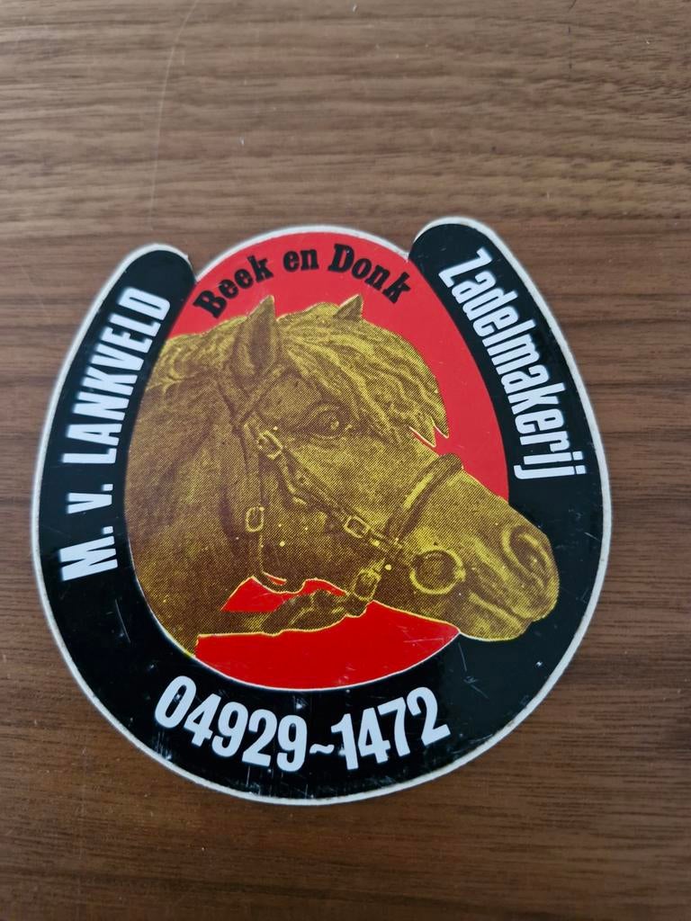 6539 Sticker M.v.Lankveld Zadelmakerij Beek en Donk, Ophalen of Verzenden