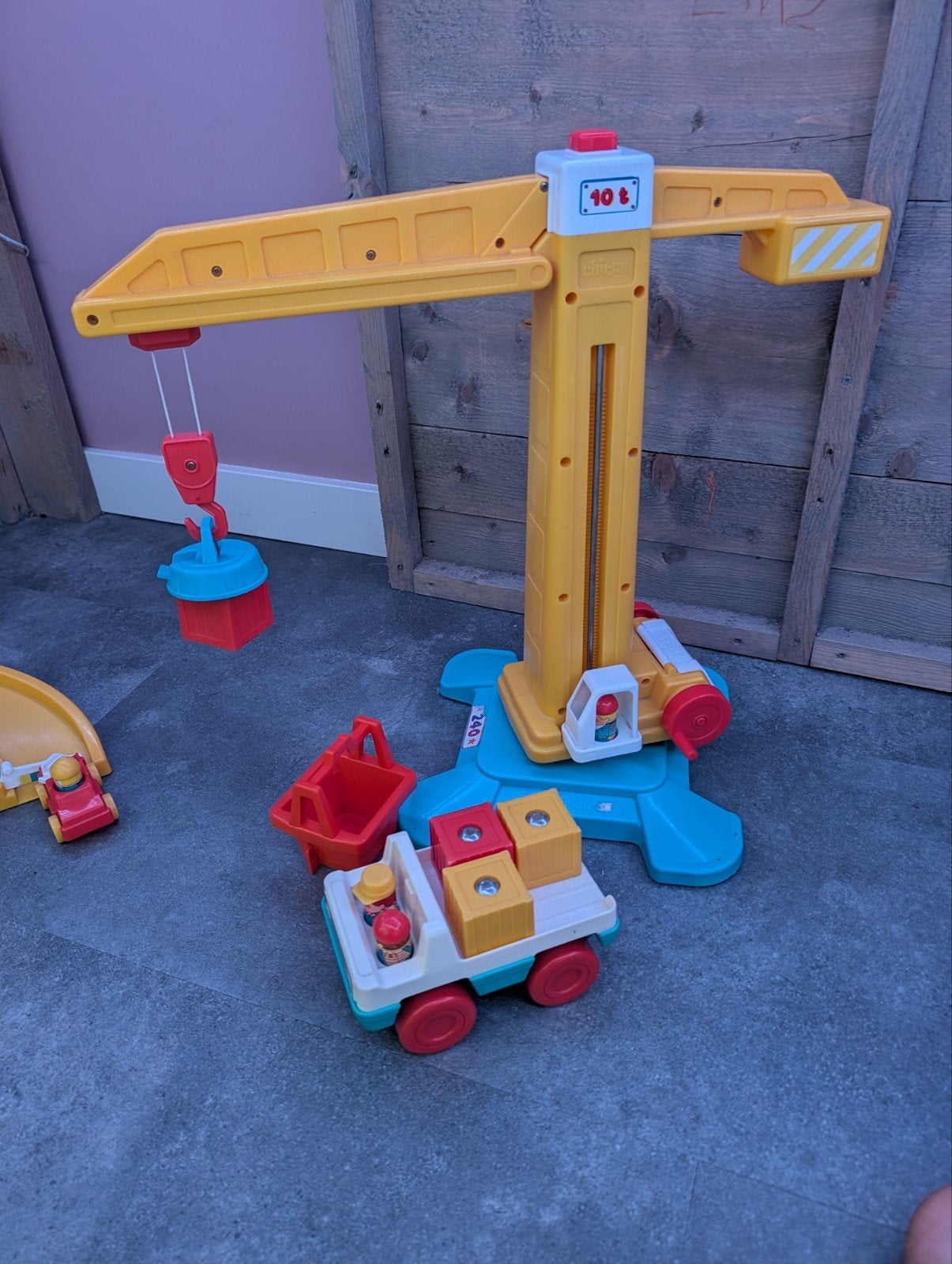 Vintage Chicco speelgoed: Kraan en garage, Ophalen, Gebruikt, Jongen of Meisje